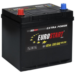 Аккумулятор Eurostart Extra Power D23L 60Ач 550A Азия 